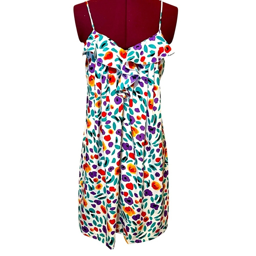 Eve Stillman Couture NY Neiman Marcus Floral Retro Ruffle Dress Medium